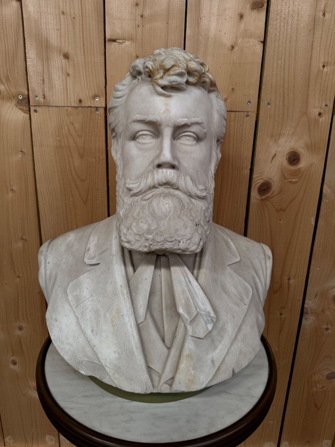 White marble bust of a male portrait – 19th century.