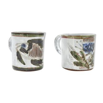 Paire de tasses Thiry Vallauris