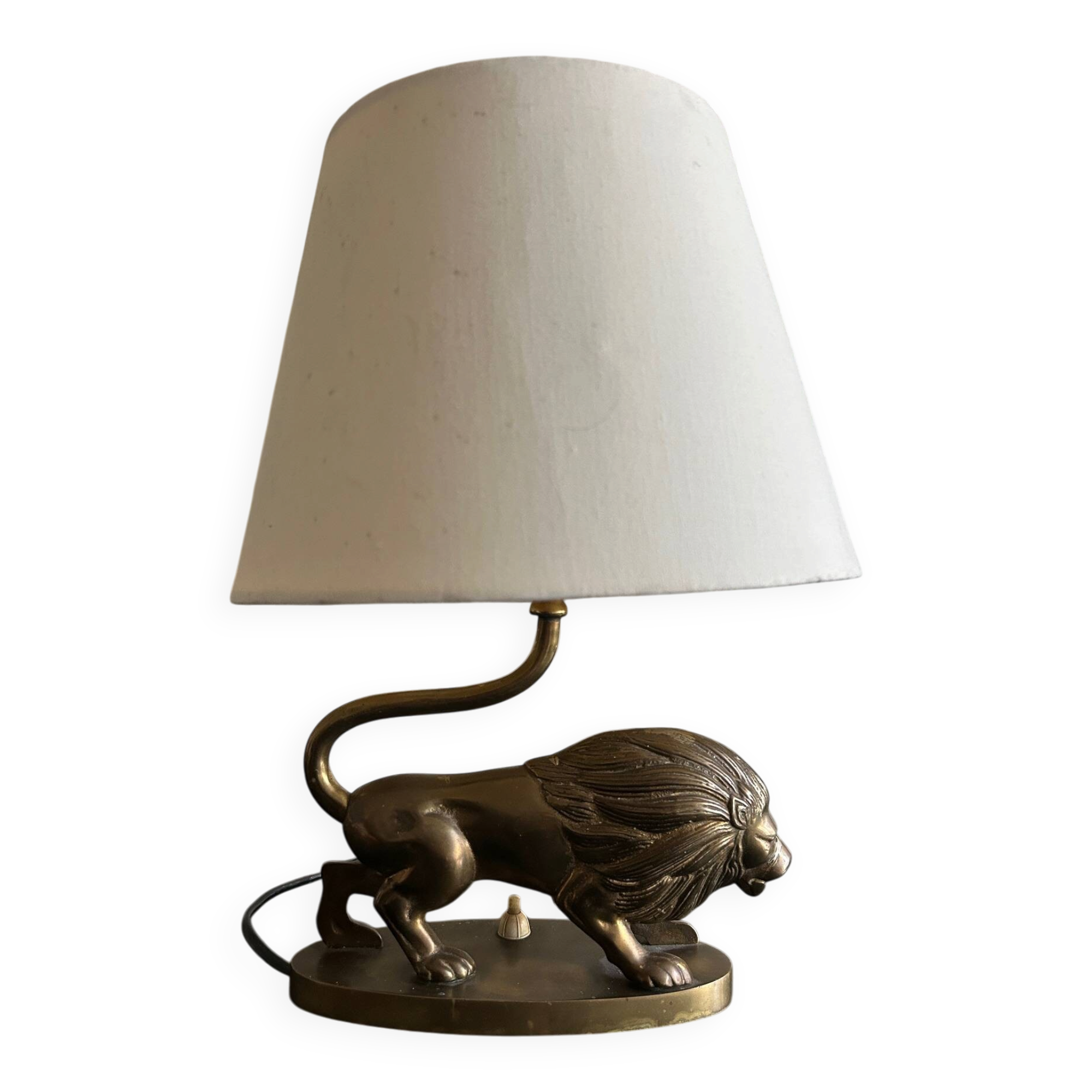 vintage brass lamp "Lion"