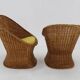 1960s Pair of Rattan Lounge Chairs , Italy