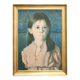 vintage gold frame with portrait of crying girl by Bragolin
