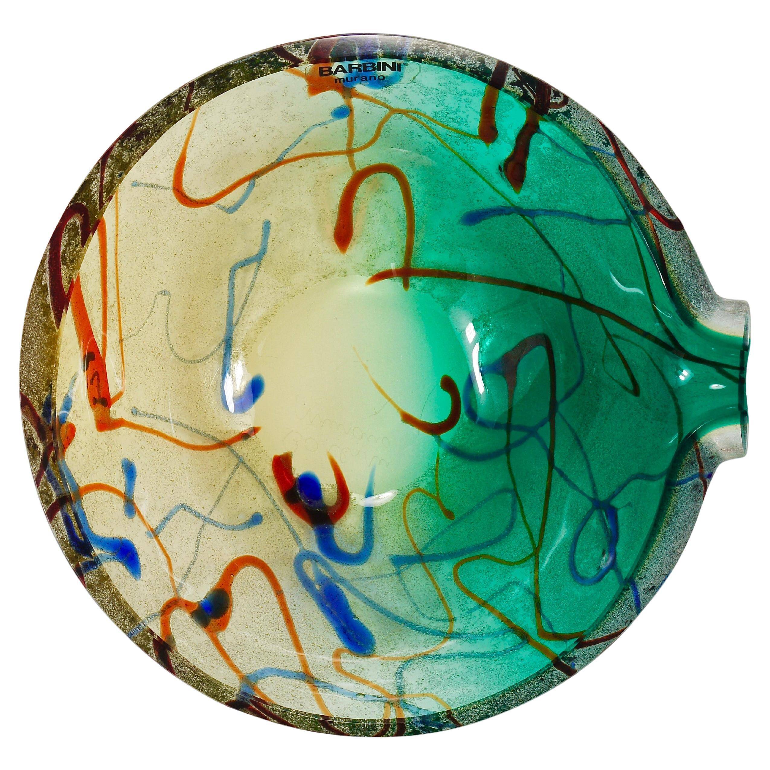 Art glass bowl or ashtray Murano signed Alfredo Barbini, Italy, 1970s.