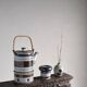 Mid-century striped ceramic teapot set | Scandinavia
