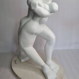 Original sculpture The Embrace signed Françoise Abraham patinated plaster 46 cm