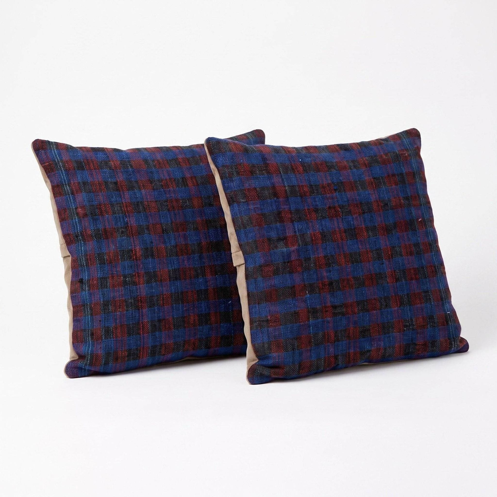 Lot de 2 housses de coussin kilim vintage 51x51 cm