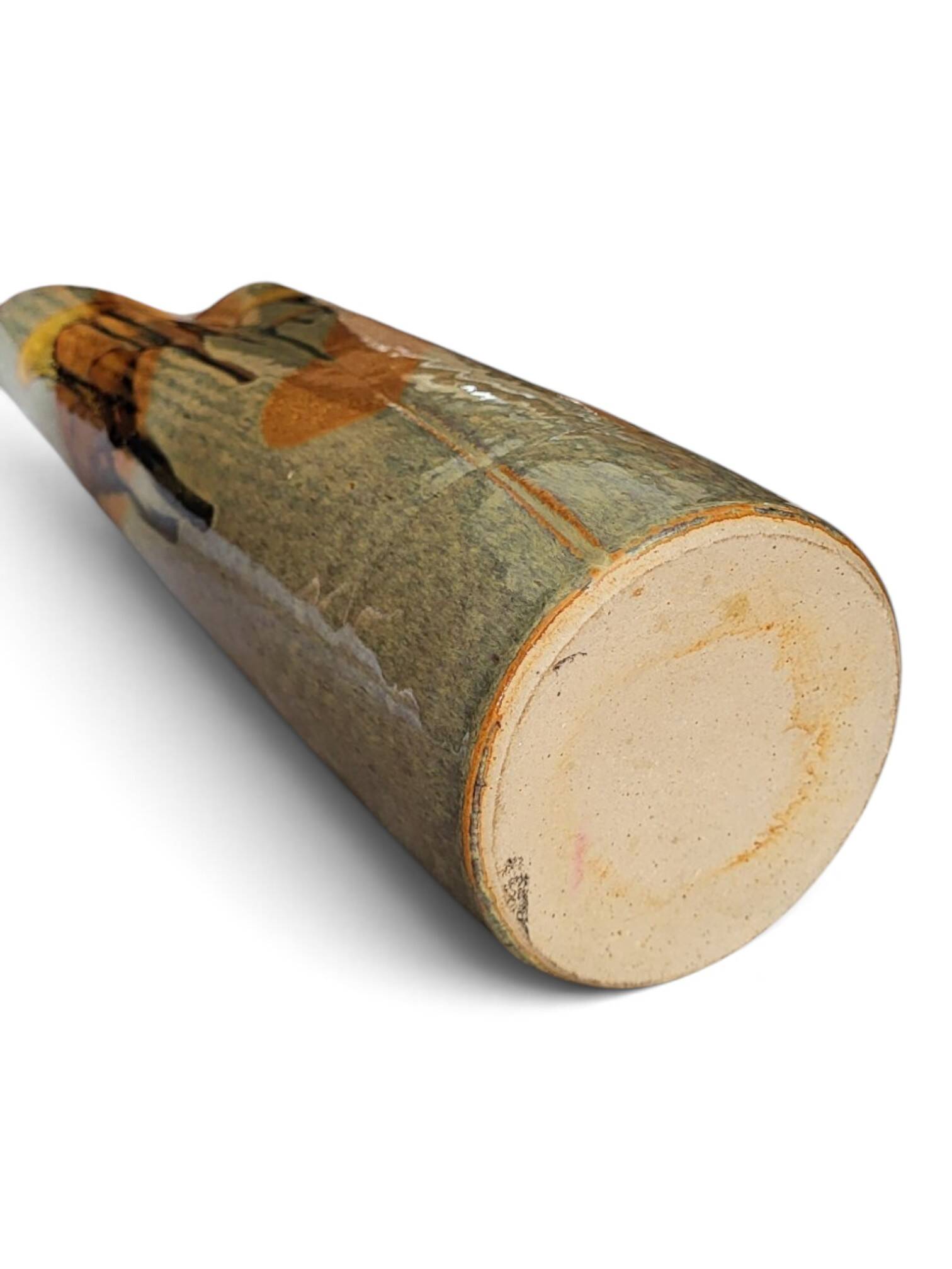 Roll vase in stoneware from Puisaye — Jean Cacheleux