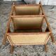 Vintage 1960s Painted Rattan Shelf with 3 Tiers