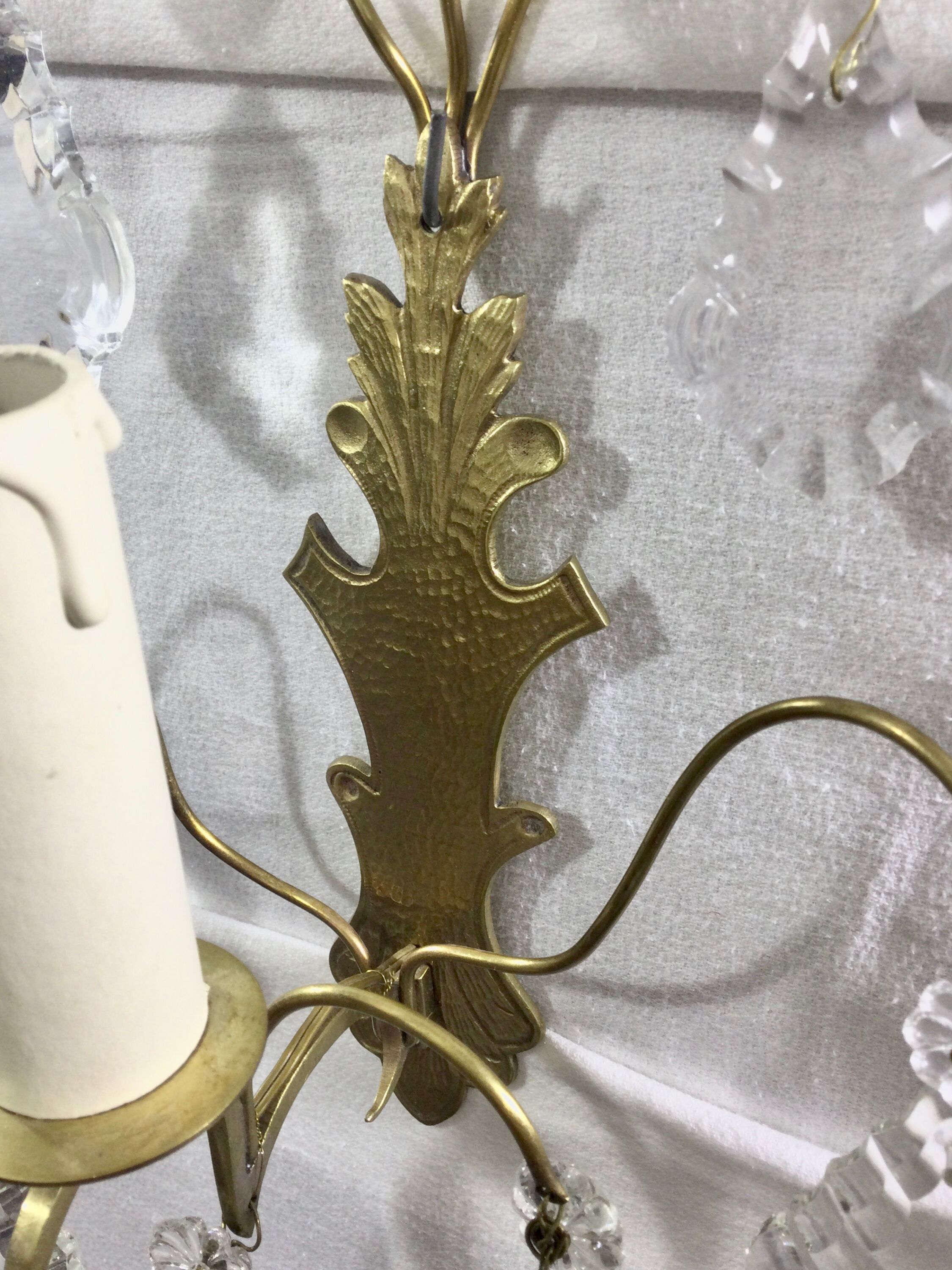Pair of Wall Lamp Bronze And Crystal 1 Light