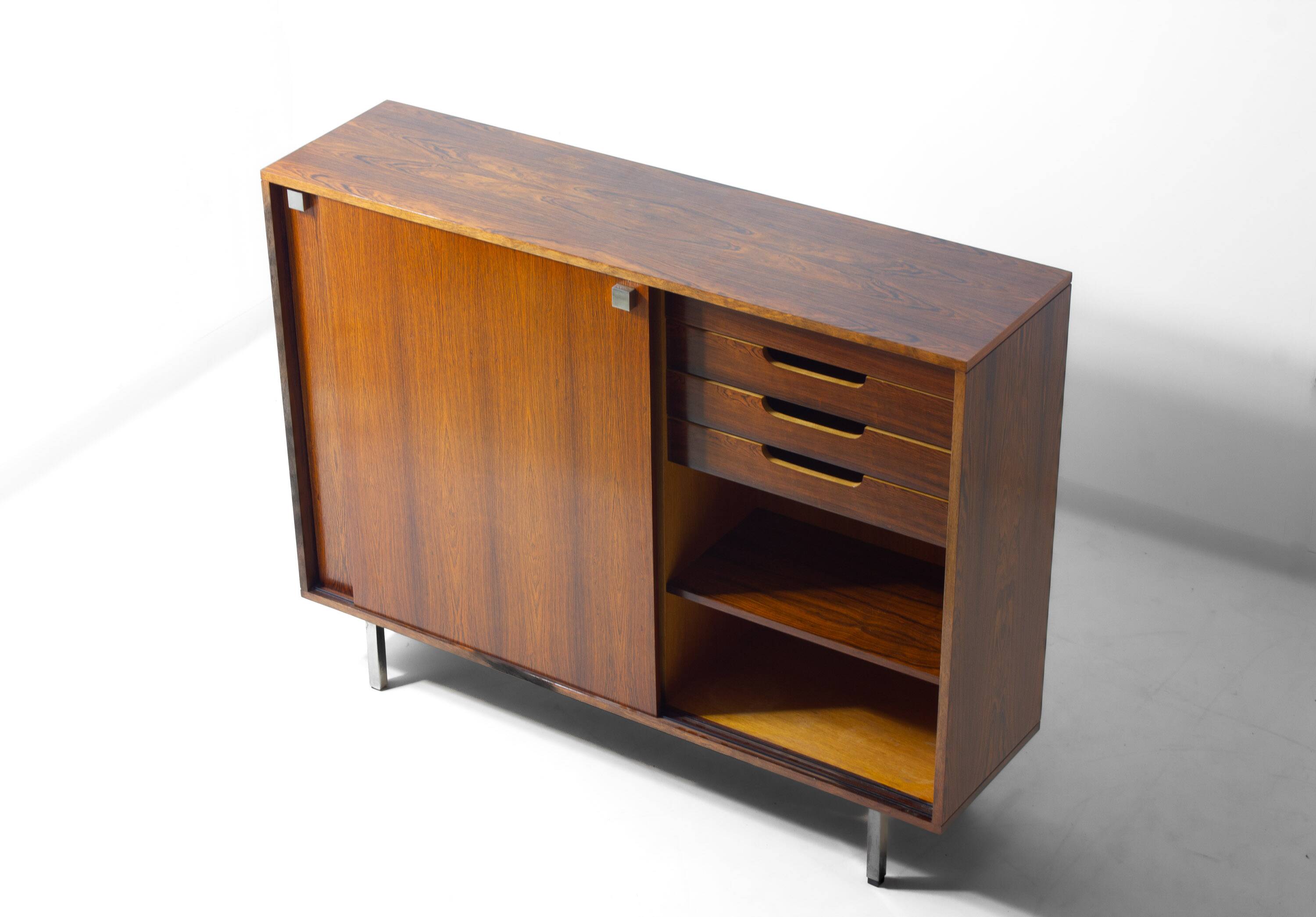 Minimalist storage cabinet in teak by Alfred Hendrickx, 1960