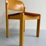 Lot of 8 old Scandinavian design wooden chairs from the 80s vintage