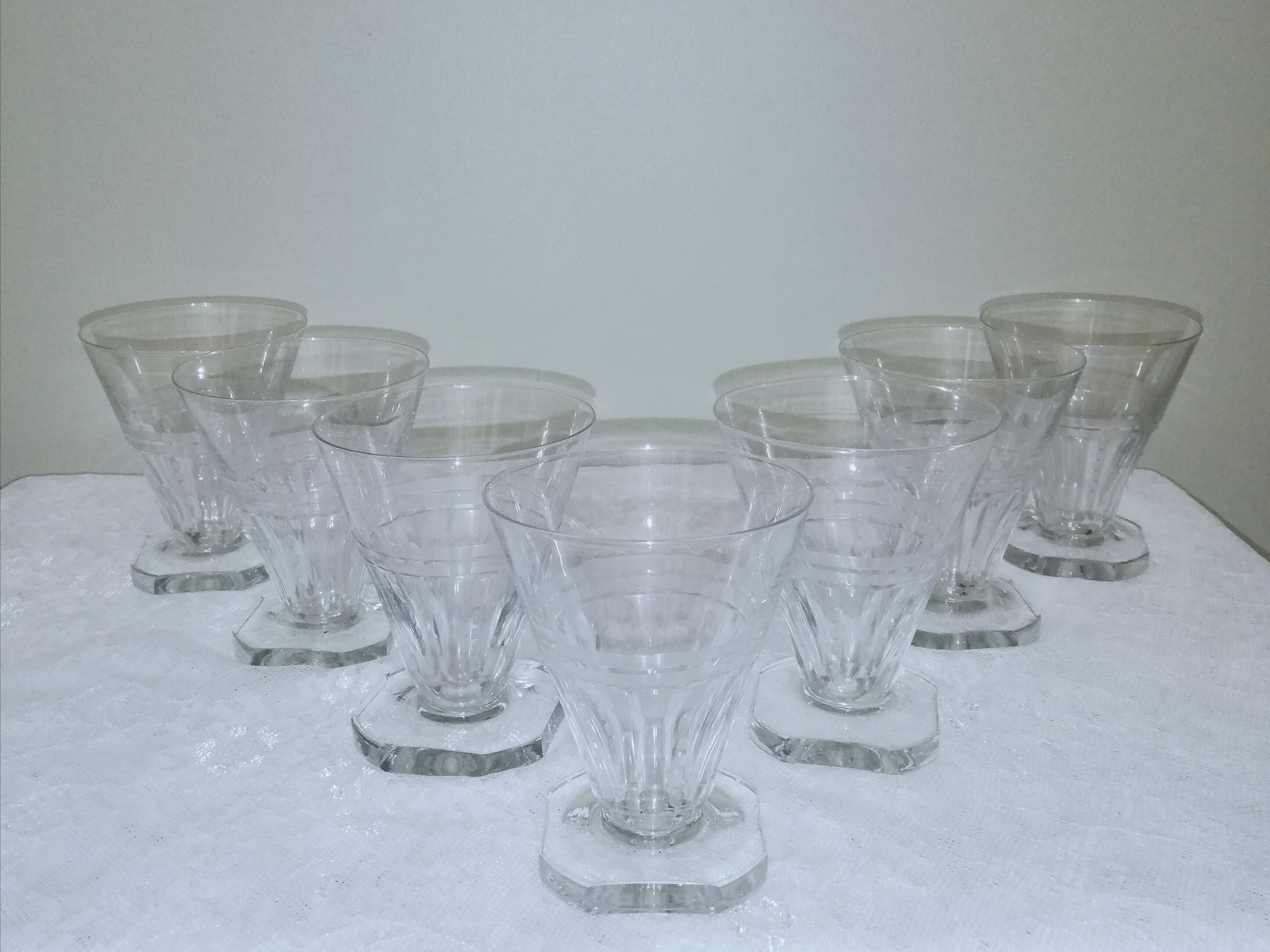 7 verres à vin 12cl art déco