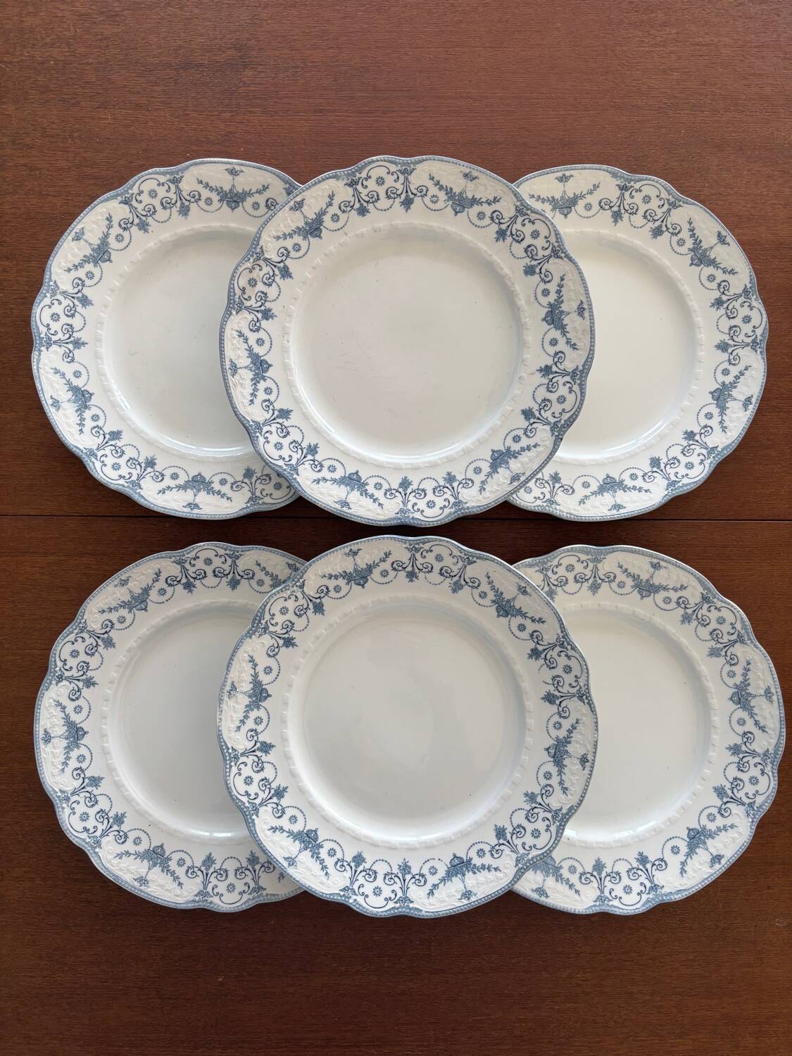 Set of 6 Royal Doulton England dinner plates – Josephine model