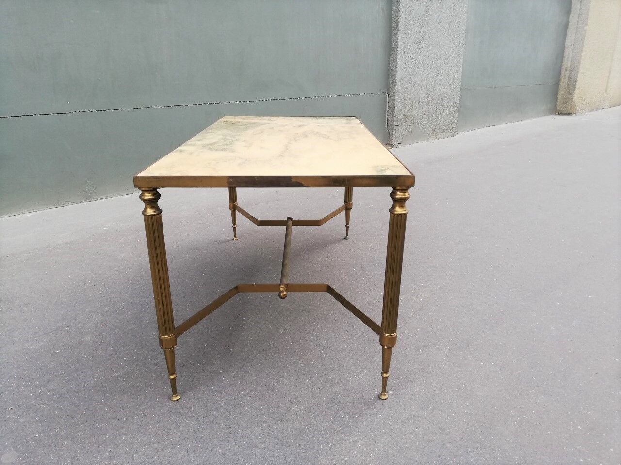 Brass and marble 1960s coffee table