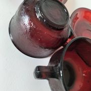 Set of cups and saucers Arcoroc Sierra ruby – 1970s