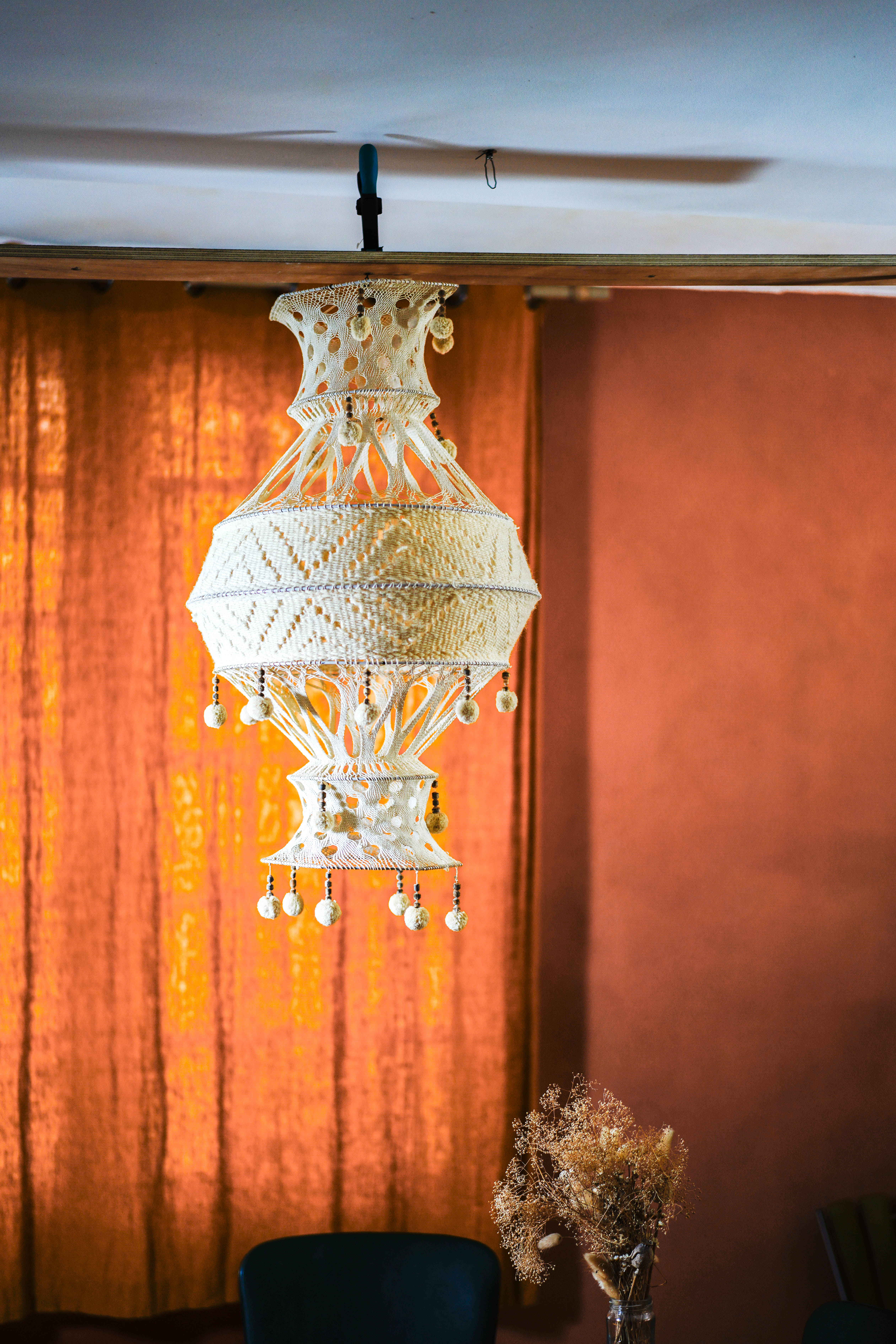 Chandelier macramé crochet 70s