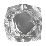 Empty diamond ashtray pocket flavio polished glass Murano crystal facets prism 60s