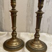 Pair of brass candle holders