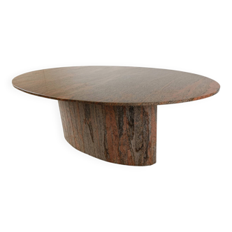 Vintage oval granite dining table, 1980s