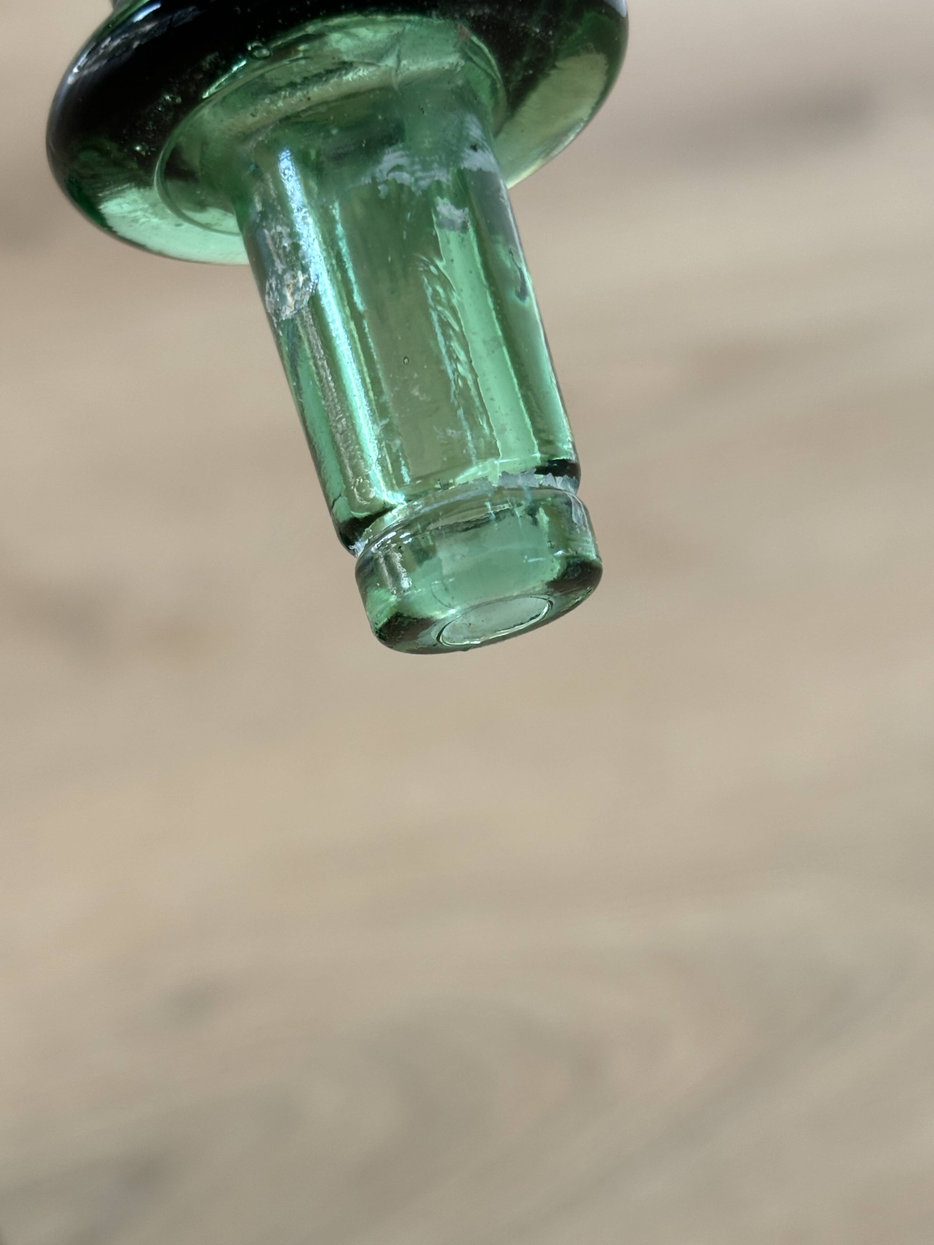 Vintage Empoli Glass Decanter with Stopper, Italy, 1960s