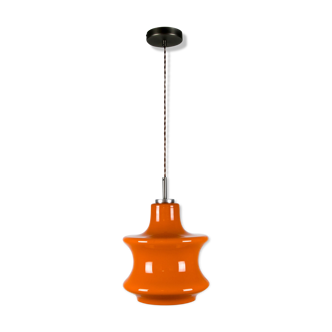 Mid-century orange glass pendant lamp