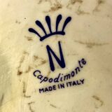 Large vase signed Capodimonte, Italy 1980s – Antique scene and lion heads