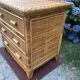Vintage rattan chest of drawers has 3 drawers.