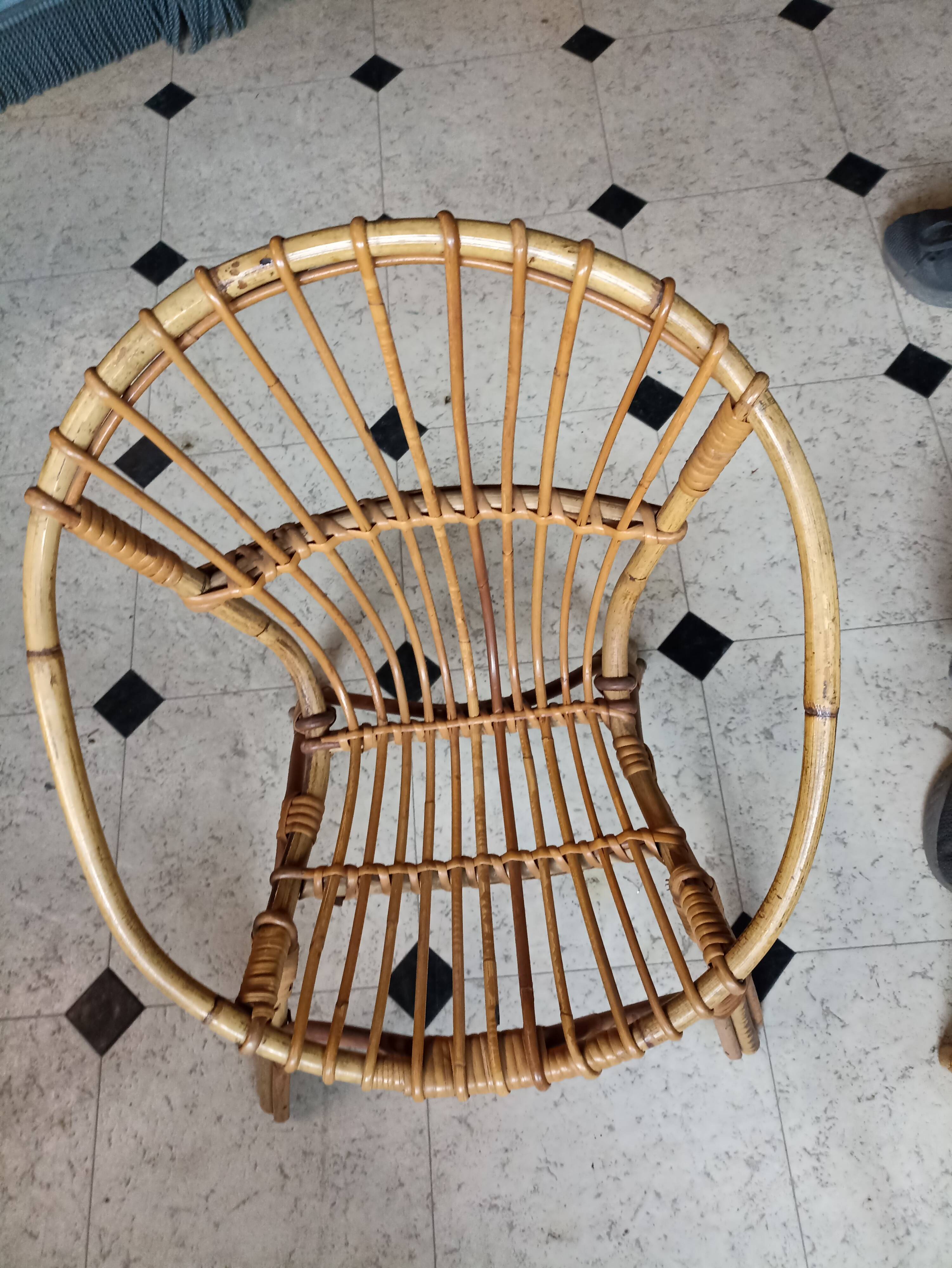 Fauteuil rotin enfant