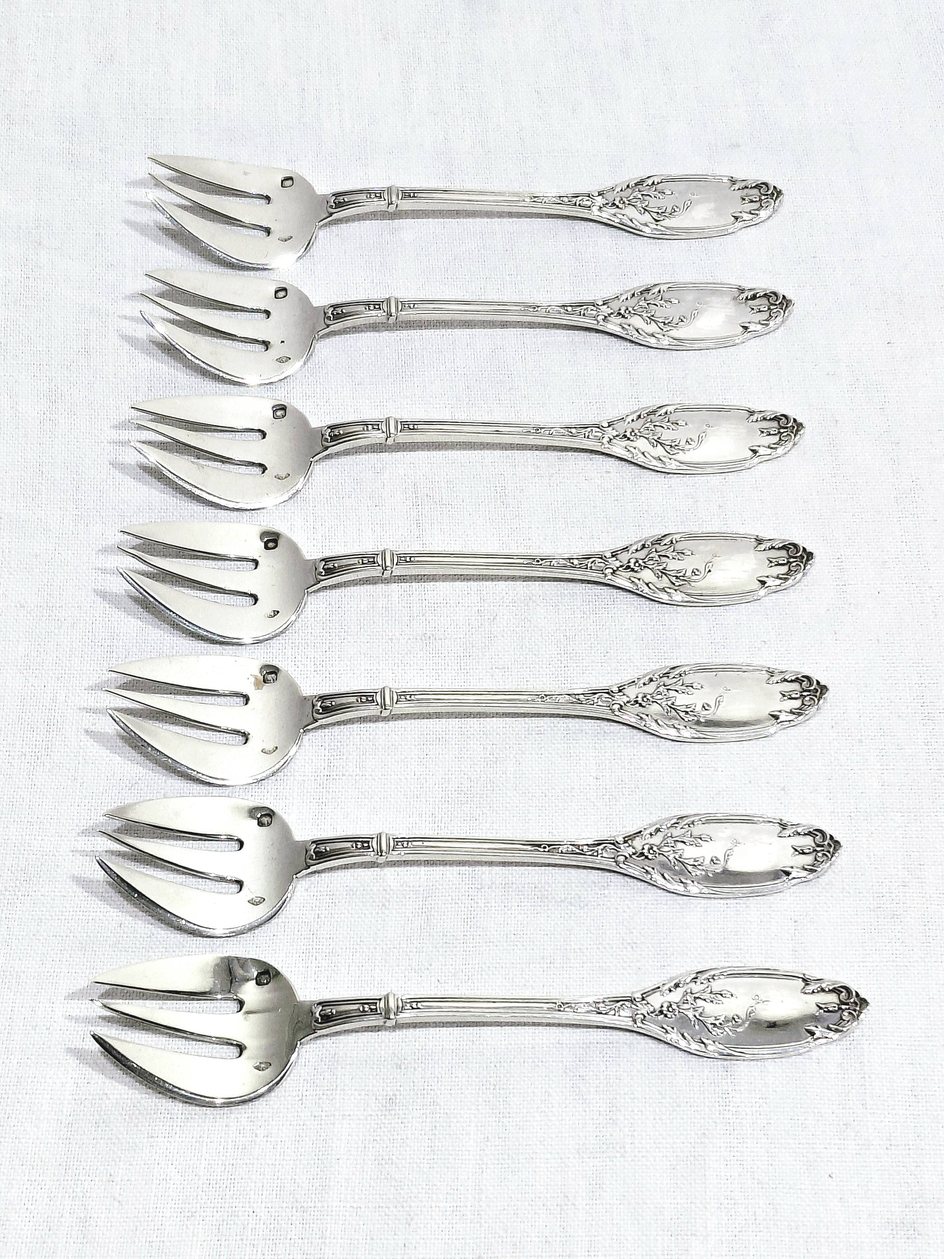 Eugène lefebvre - silver plated oyster forks