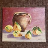 Still life naïve style on canvas