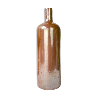 Vintage iridescent brown stoneware bottle