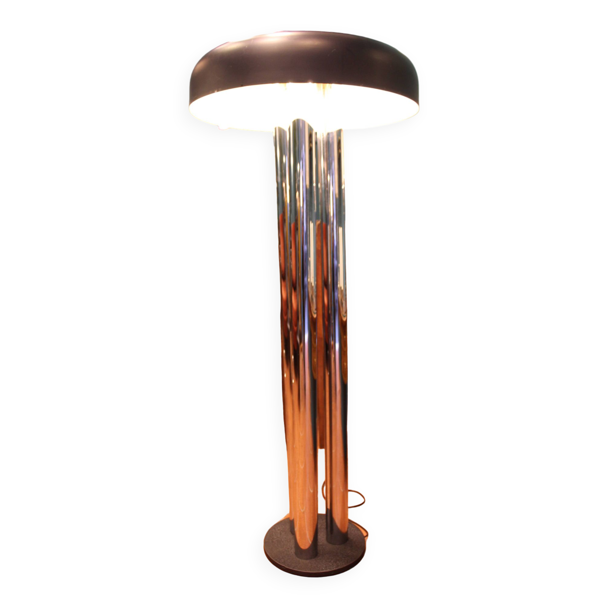 Piantana in metallo cromato Firmata Radice, Italia 1970s, in ottime conditions