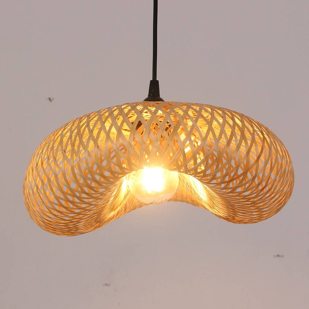 Bamboo Pendant Light, Bamboo Light Fixture, Hanging Lamp