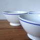 4 former bowls Sarreguemine - blue border