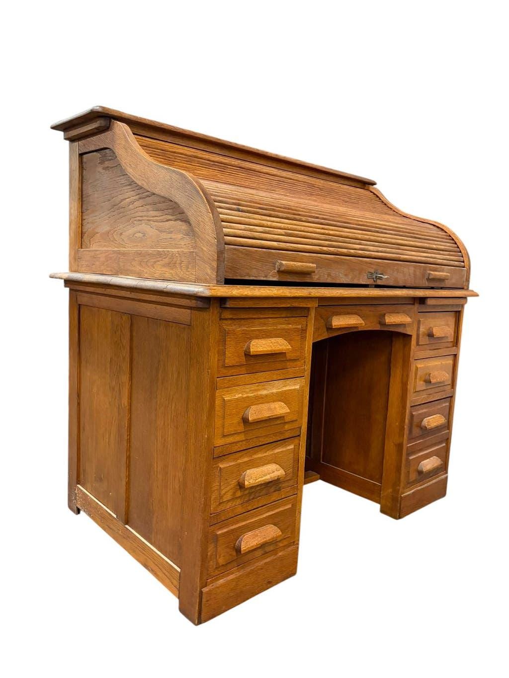 Bureau américain vintage en bois / table d'écriture