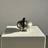 Small teapot, pewter coffee pot flattened oval shape