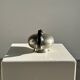 Small teapot, pewter coffee pot flattened oval shape