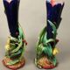 Pairs of vases decorated with majolica sarguemine flowers