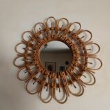 Vintage bamboo mirror 56cm