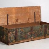 Antique hand-painted trunk with floral motifs (year 1869) #98