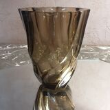 Vintage thick glass elipse vase