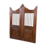 Old Burmese teak gate with openwork wrought iron panels