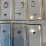 11 bevelled glass cleanliness plaques + 4 Art Deco glass plaques