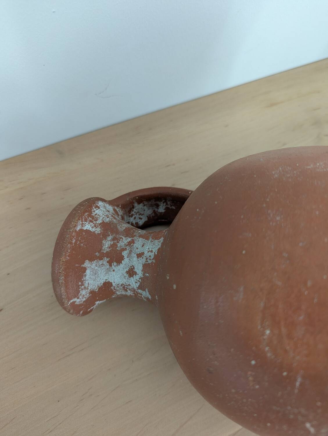 Terracotta amphora vase