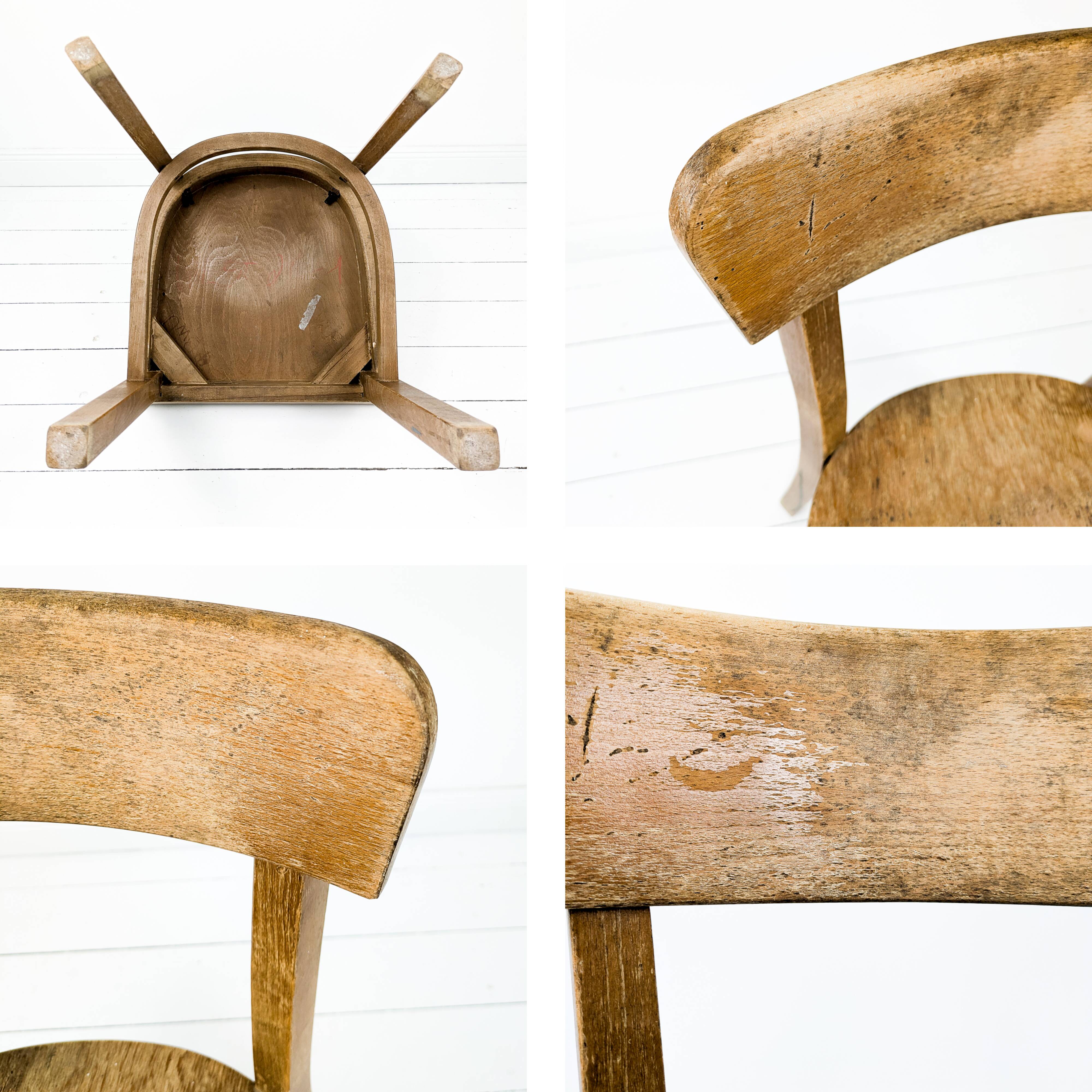 Chaise vintage Frankfurter en bois massif Mid-Century design classique pour