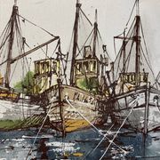 DUFOUR (Bernard), Oil on canvas, The Trawlers, 20th century