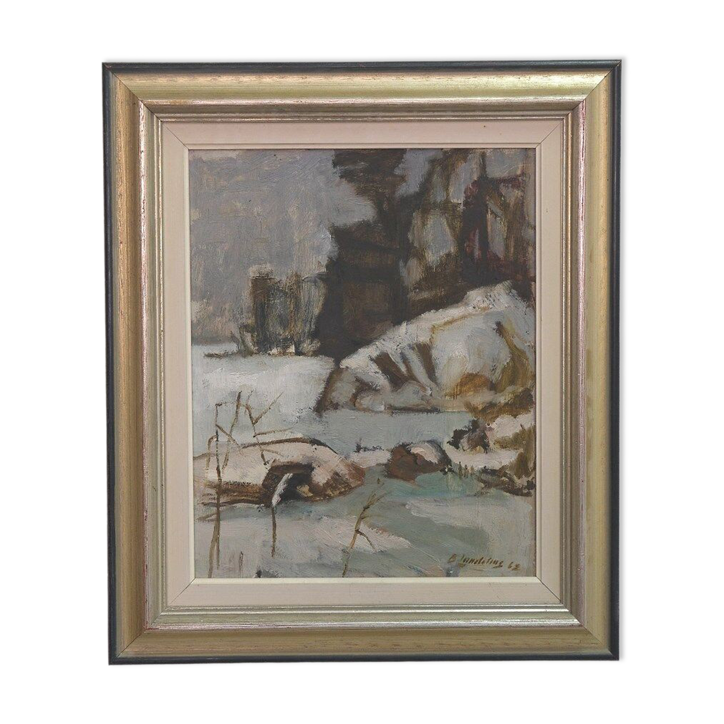 Bertil Landelius (1912-1985), Swedish Modern Oil Painting, 1962