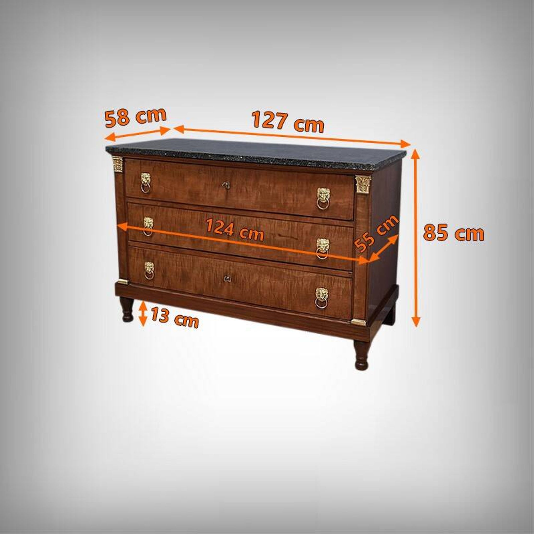 Return from Egypt chest of drawers in mahogany, Empire period – Early 19th century