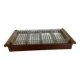 Old wooden serving tray and molded glass bowls