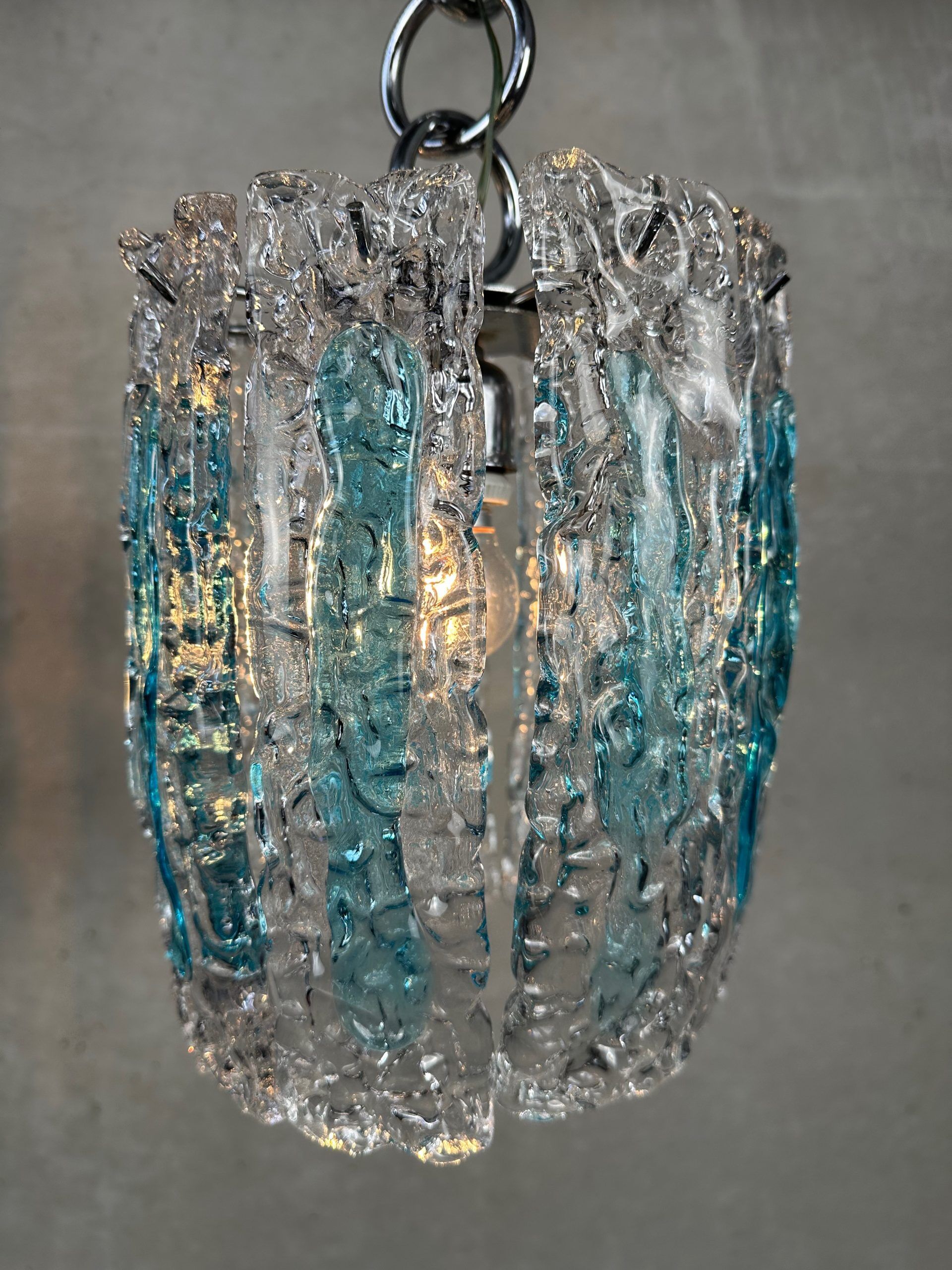 2x vintage Mazzega Murano pendant lamps