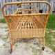 Former cradle bed baby rotin curved on vintage 60s roulettes